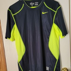 Nike Pro Combat Dri-Fit Fitted Shirt, Black and Yellow